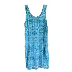 Toad&Co Sunkissed Cutout Dress Women's Size XL Lightweight V-Neck Pockets Blue